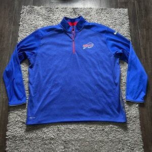 Buffalo Bills Nike On Field Shirt Mens 4XL Blue Pullover Long Sleeve 1/4 Zip NFL